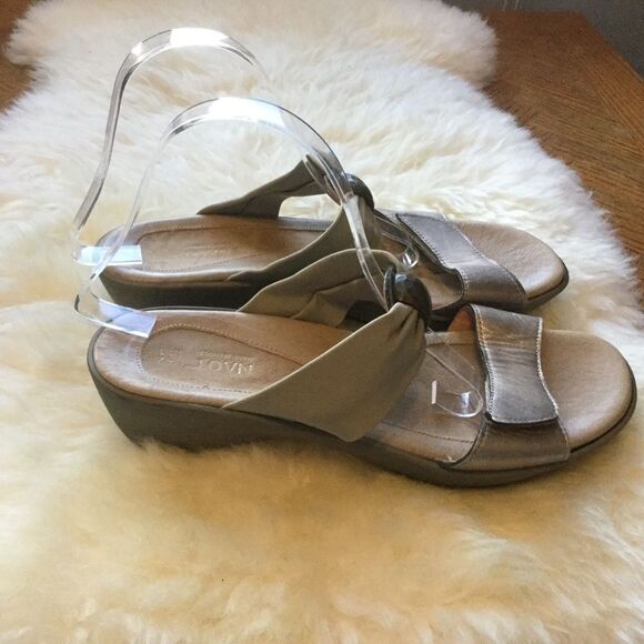 Naot Pinotage Slide Sandal 42/11 Metallic Leather - Picture 5 of 8